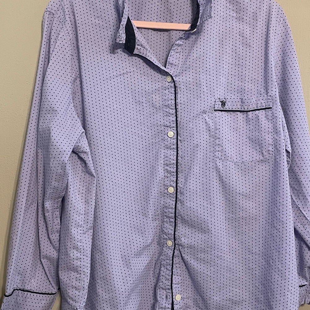 Victoria's Secret Purple Polka Dot Pajama Top